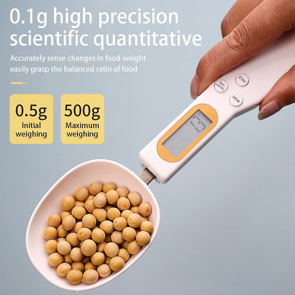 Bilancia digitale a cucchiaio con foro per appendere Display LCD  commestibile 0.1-500g misurazione farina alimentare cucchiaio dosatore  elettronico per alimenti per animali domestici - AliExpress
