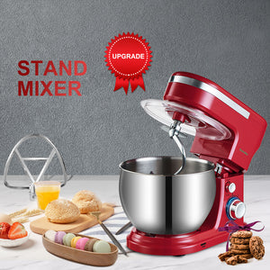 BioloMix 1200W  5L Stainless Steel Bowl 6-speed Kitchen Food Stand Mixer Cream Egg Whisk Whip Dough Kneading Mixer Blender